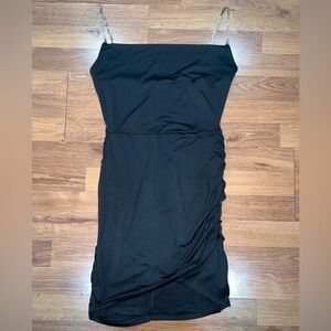 Charlotte Russe Black Strapless Dress with Chain Straps